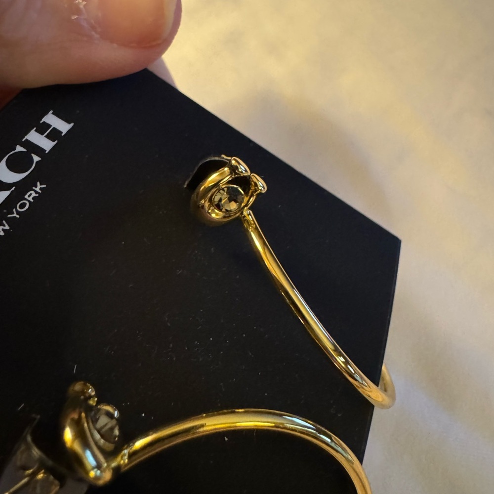 Coach Pave C Logo Hoop Earrings  - NWT - Picture 5 of 8